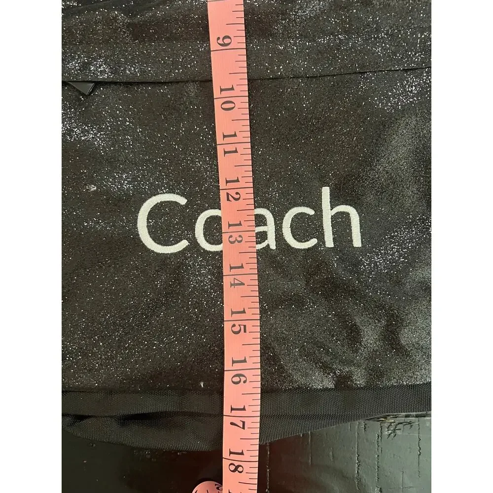 New Black Glitter Cheer Coach Backpack Megaphone Embroidered Pom Pom Keychain